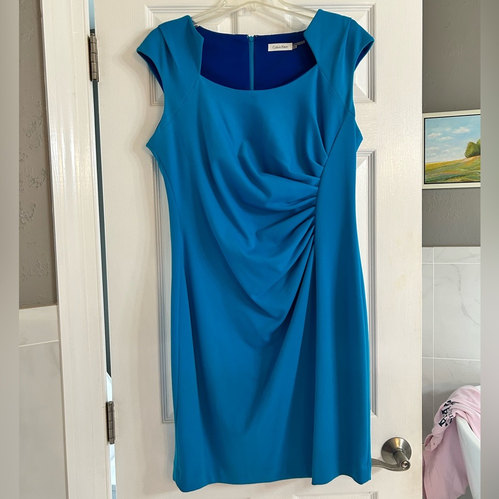 Calvin Klein Women's Teal Midi Dress